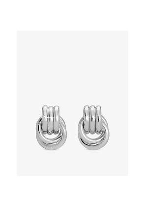 Womens Heaven Mayhem Baby Knot Silver-Plated Brass Earrings