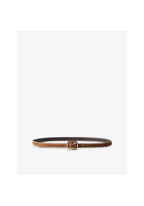Womens Claudie Pierlot Brand-Engraved Suede Belt
