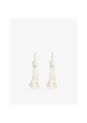 Womens Le Sundial Venice Opera Ivory-Stone Sterling-Silver Beaded Earnings