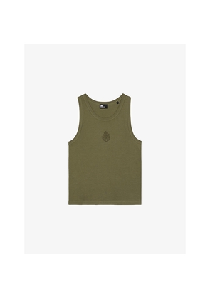 Womens The Kooples Brand-Embroidered Round-Neck Cotton-Jersey Vest