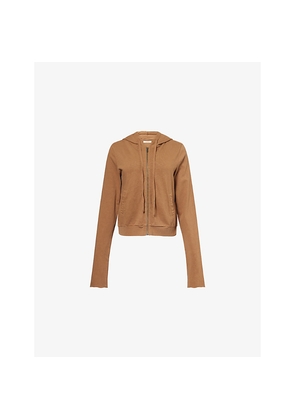 Womens Entire Studios Lightweight Cropped Cotton-Jersey Hoodie