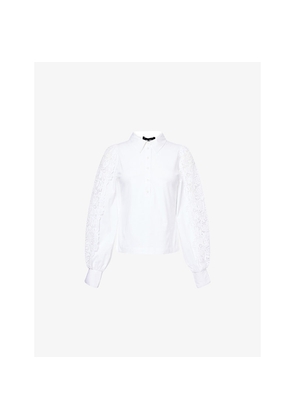 Womens Me And Em Layering Lace-Embroidery Cotton-Jersey Shirt