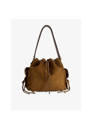 Womens Acne Studios Multi-Pocket Mini Suede Bucket Bag