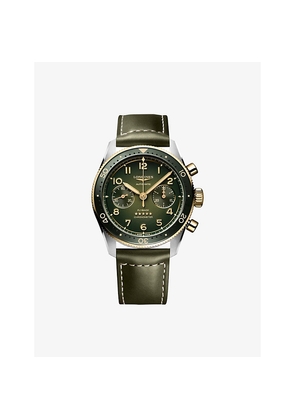 Mens Longines L3.821.5.53.2 Spirit Flyback Chronograph Ceramic Bezel Stainless-Steel Automatic Watch