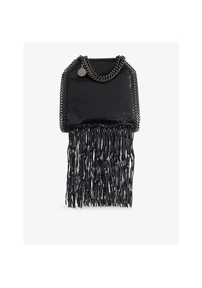 Womens Stella Mccartney Falabella Sequin Fringe Tiny Woven Tote Bag