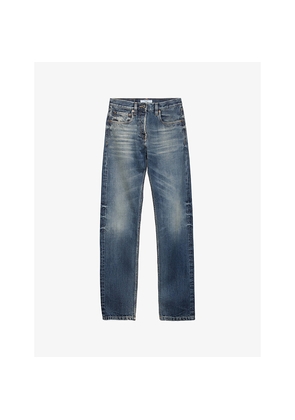 Womens Prada Tapered-Leg Washed Denim Jeans