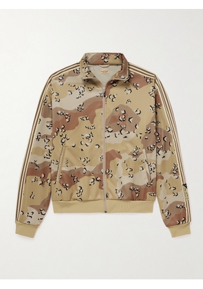 KAPITAL - Striped Webbing-Trimmed Printed Jersey Track Jacket - Men - Neutrals - 1