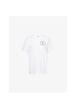 Womens Sporty & Rich Eden Kennedy Crest Logo-Print Cotton T-Shirt