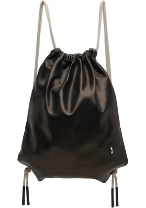 Rick Owens Black & Off-White Concordians Drawstring Backpack