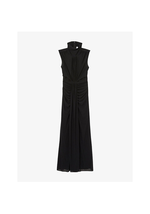Womens Reiss Daniella High-Neck Stretch-Woven Maxi Dress