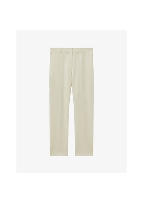 Womens Joseph Coleman Straight-Leg Mid-Rise Stretch-Cotton Trousers