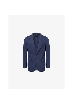 Mens Drakes Single-Breasted Linen Games Blazer