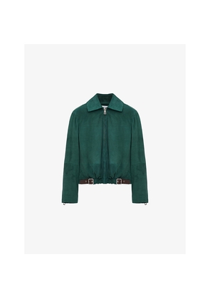 Womens Loewe Belted Suede Jacket