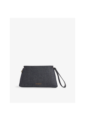 Womens Givenchy Logo-Embroidered Day Denim Pouch