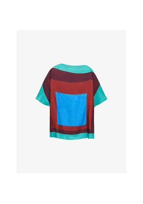 Womens Loewe Colour-Block Silk Scarf Top