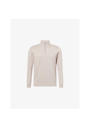 Mens Arne Funnel-Neck Half-Zip Knitted Jumper