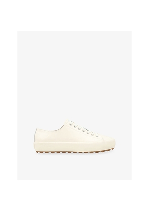 Mens Sandro Brand-Patch Leather Low-Top Trainers