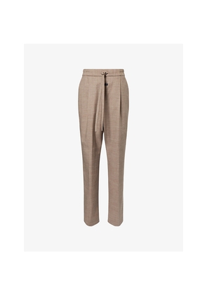 Mens Fear Of God Drawstring Straight-Leg Wool Trousers