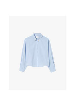 Womens Claudie Pierlot Long-Sleeved Button-Detail Cotton Shirt