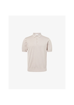 Mens Arne Buttoned Short-Sleeve Knitted Polo Shirt