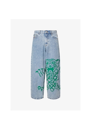 Mens Icecream Triple Scoop Wide-Leg Denim Jeans