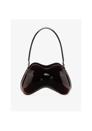 Womens Diesel Double-D Faux Patent-Leather Shoulder Bag