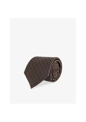 Mens Dunhill Wide-Blade Printed Silk Tie