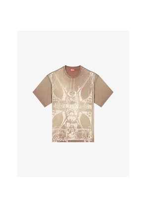 Mens Diesel T-Boxt-T13 Medieval-Print Cotton-Jersey T-Shirt