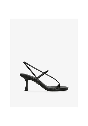 Womens Steve Madden Locke Faux-Leather Heeled Sandals