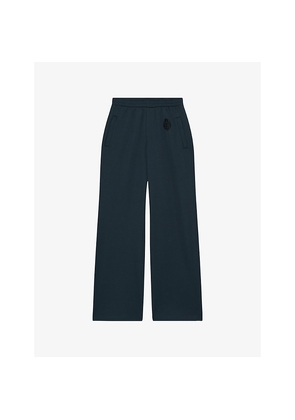 Womens The Kooples Logo-Embroidered Elasticated-Waist Cotton-Jersey Jogging Bottoms