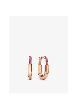 Womens Tiffany & Co Tiffany Lock Small 18ct Rose-Gold and 0.06ct Sapphire Earrings