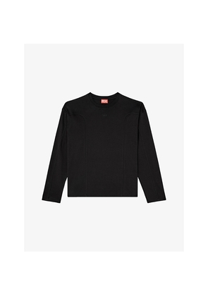 Mens Diesel T-Boxt-Ls-Int Panelled Cotton-Jersey T-Shirt