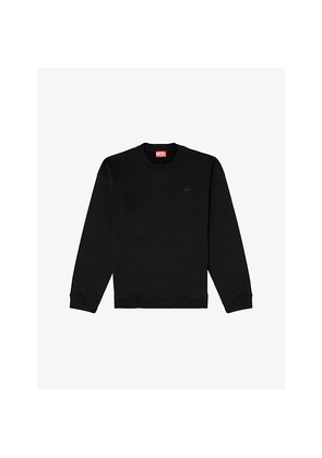 Mens Diesel S-Boxt-T2 Logo-Embroidered Cotton-Blend Sweatshirt