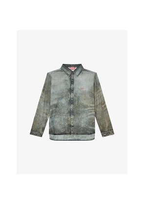 Mens Diesel S-Simply-Lkct Denim-Print Woven Shirt