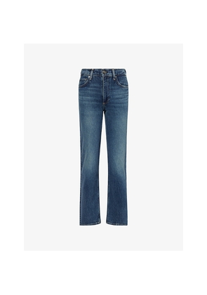 Womens Rag & Bone Harlow Straight-Leg Stretch-Denim Jeans