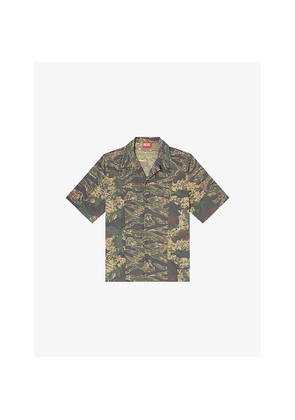 Mens Diesel S-Brack-Epbw Camouflage-Print Woven Shirt