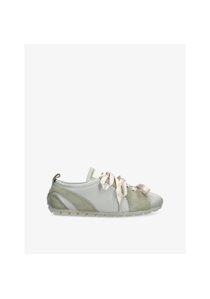 Womens Simone Rocha Ballerina Grip Satin and Suede Trainers