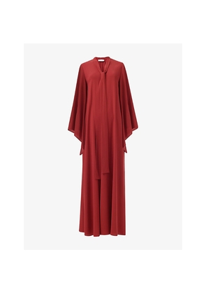 Womens Leem Tie-Detail Bell-Sleeve Woven Maxi Dress