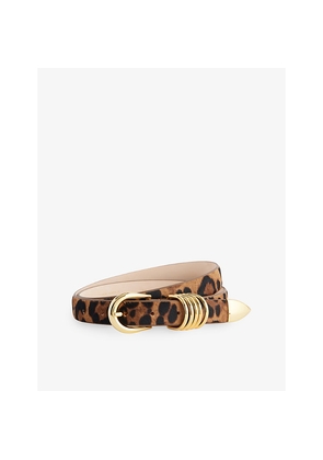 Womens Dehanche Hollyhock Pony-Hair Leather Belt