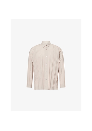Mens Homme Plisse Issey Miyake Edge Long-Sleeves Knitted Shirt