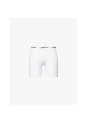 Womens Calvin Klein Icon Branded-Waistband  Stretch-Cotton Blend Boxer Brief