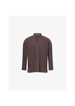Mens Homme Plisse Issey Miyake Edge Long-Sleeves Knitted Shirt