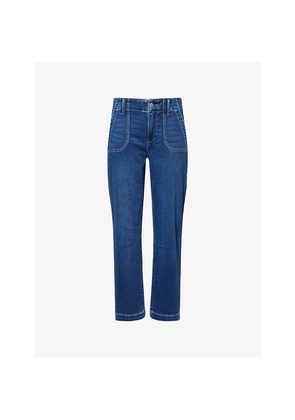 Womens Paige Mayslie Straight-Ankle-Leg Stretch-Denim Blend Jeans
