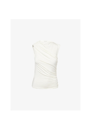 Womens Anine Bing Lucia Ruched Stretch-Woven Top