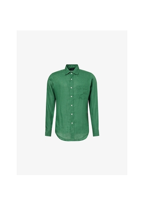 Mens Drakes Long-Sleeve Linen Summer Shirt