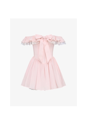 Womens House of CB Jaide Off-The-Shoulder Stretch-Cotton Mini Dress