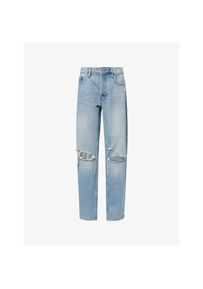 Mens Frame Brand-Patch Relaxed-Fit Denim Jeans