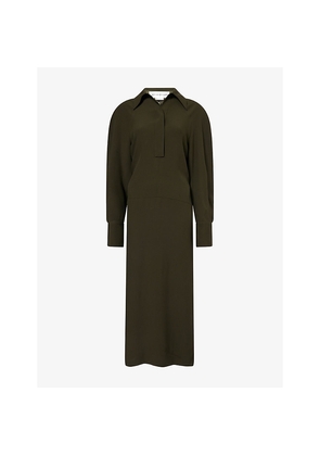 Womens Victoria Beckham Regular-Fit Long-Sleeves Woven Midi Dress