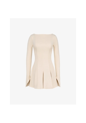 Womens House of CB Francesca Long-Sleeved Stretch-Woven Mini Dress