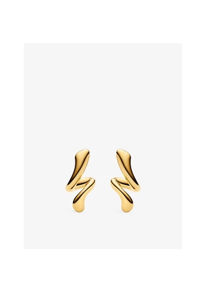 Womens Maria Black Coil Curl 18ct Yellow Gold-Plated Sterling-Silver Earrings
